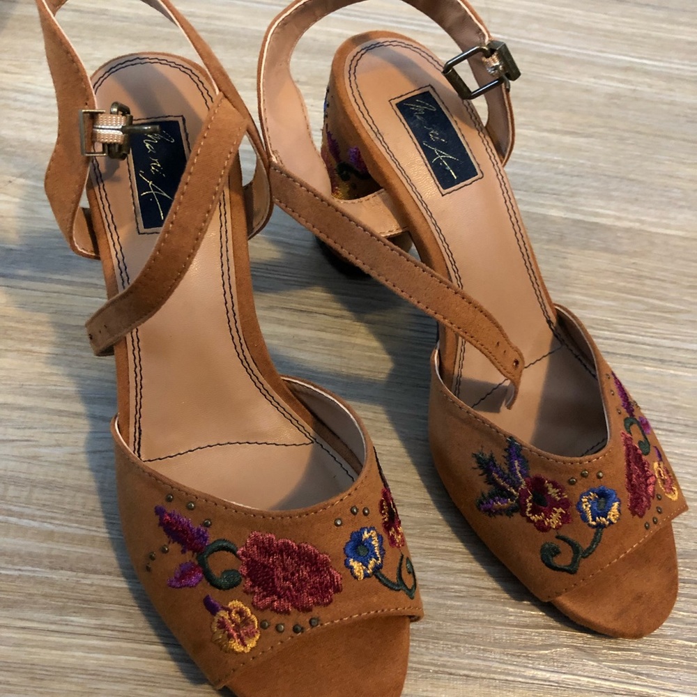 Embroidered Chunky Heels